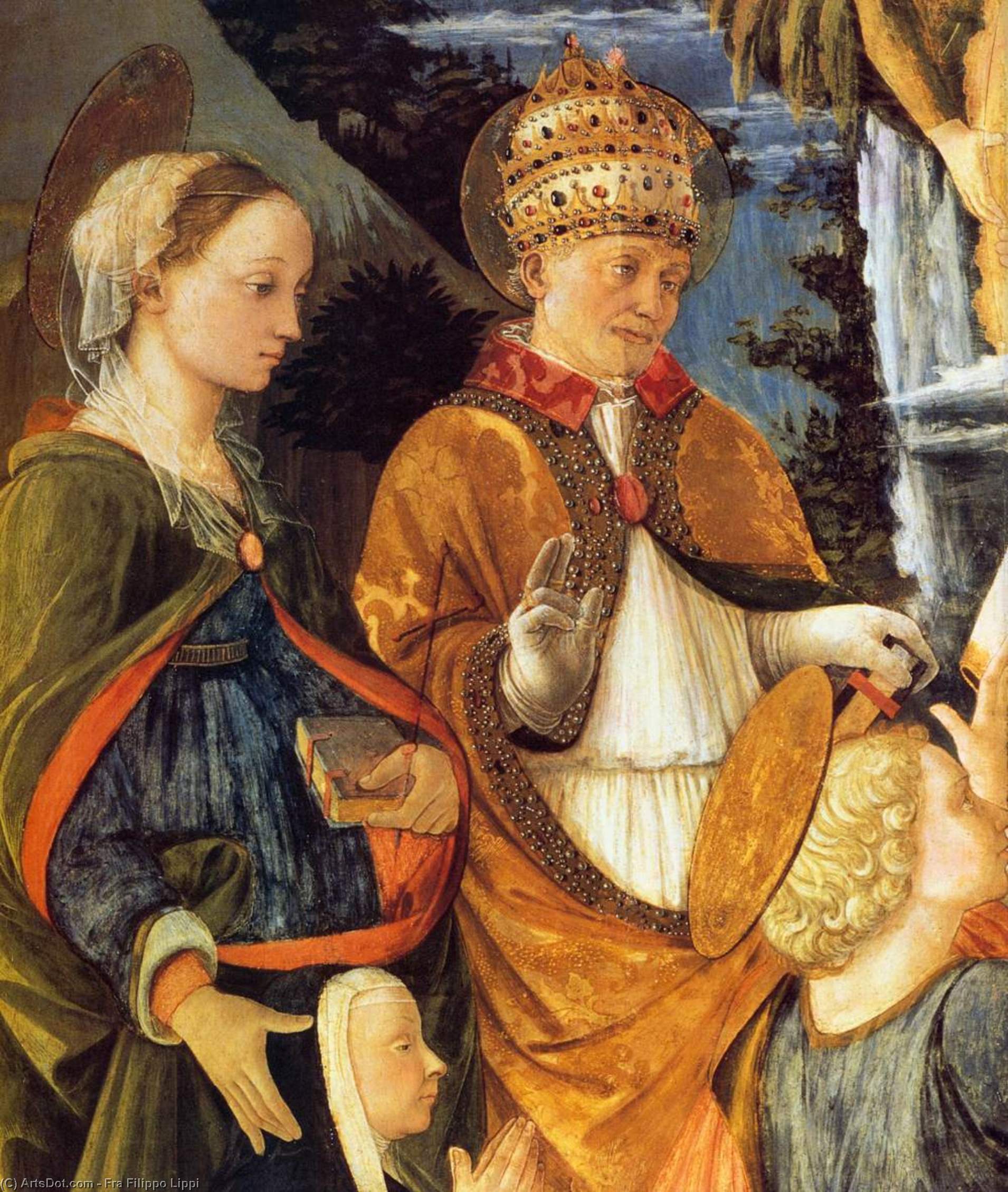 Wikioo.org - The Encyclopedia of Fine Arts - Painting, Artwork by Fra Filippo Lippi - Madonna della Cintola (detail)