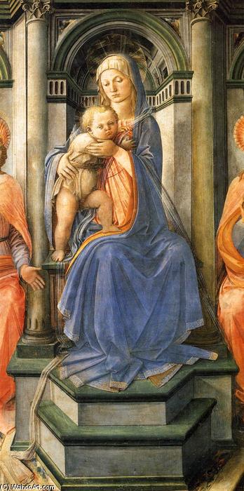 Wikioo.org - The Encyclopedia of Fine Arts - Painting, Artwork by Fra Filippo Lippi - Madonna Enthroned with Saints (detail)