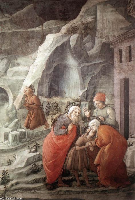 WikiOO.org – 美術百科全書 - 繪畫，作品 Fra Filippo Lippi - 圣约翰请假他的父母（详细）