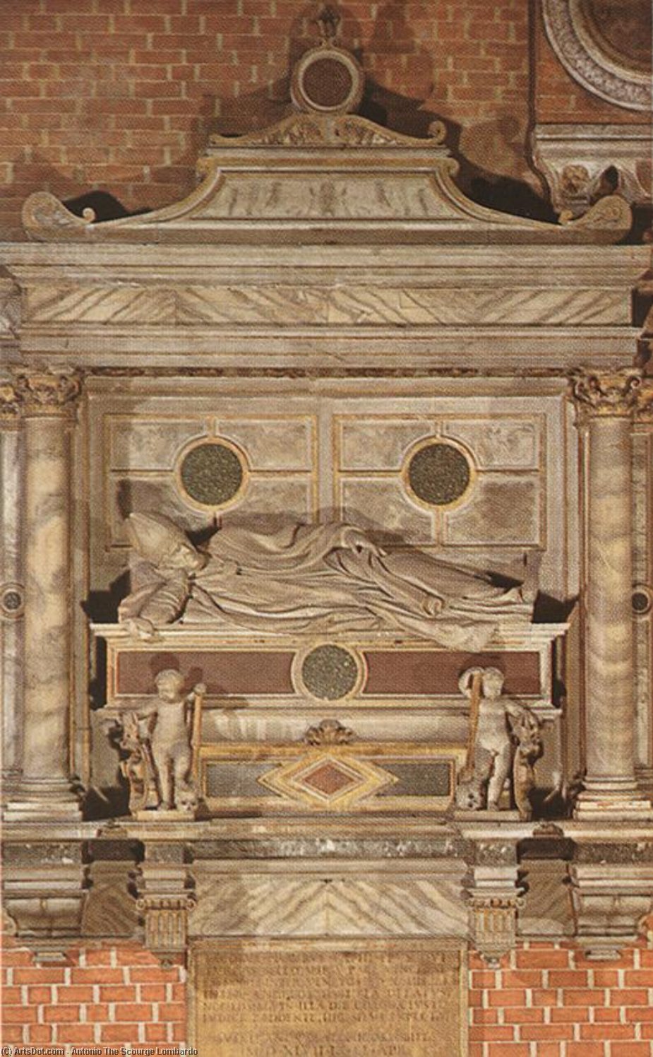 WikiOO.org - Enciclopedia of Fine Arts - Pictura, lucrări de artă Antonio The Scourge Lombardo - Monument to Bishop Jacopo Pesaro