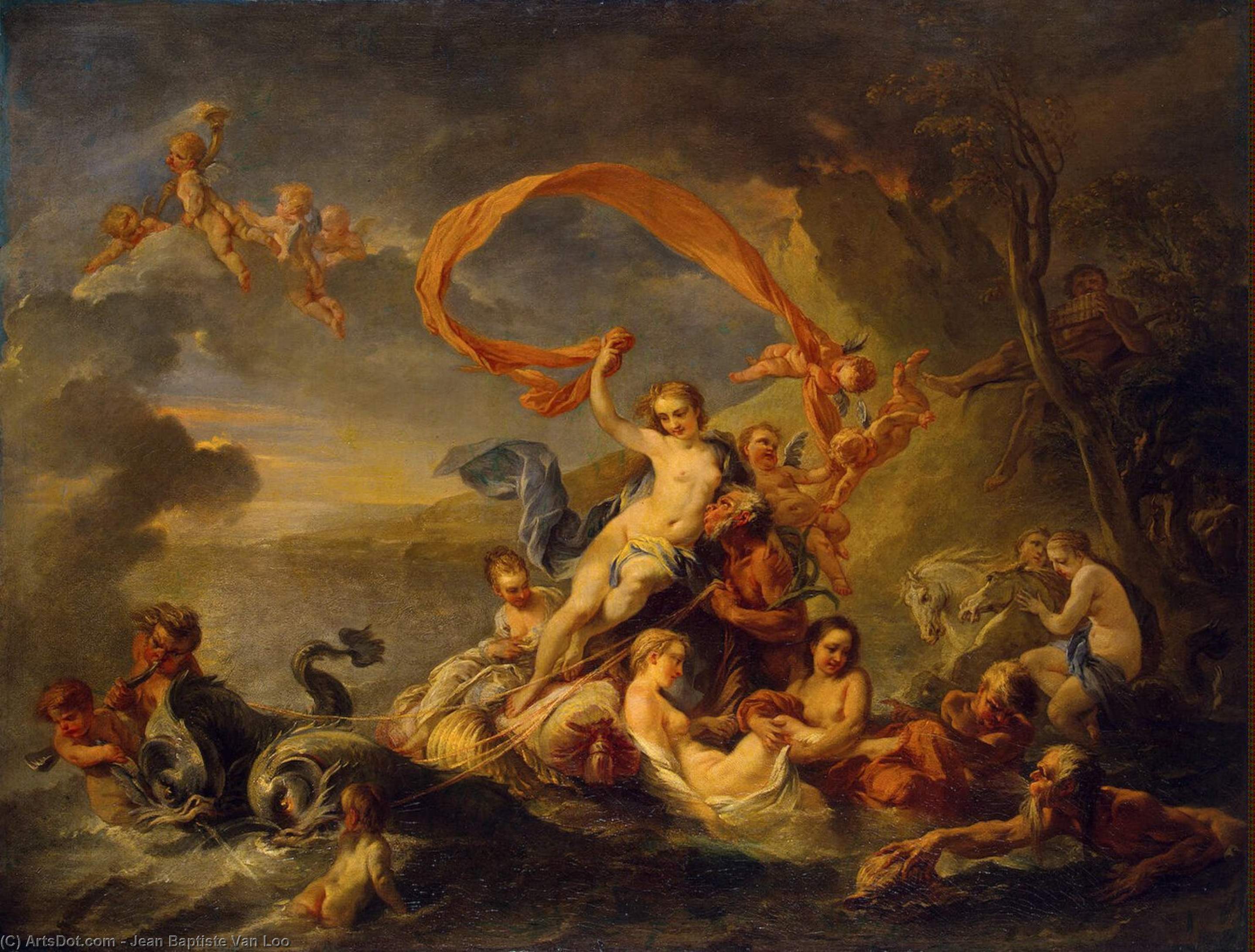 WikiOO.org - Enciklopedija dailės - Tapyba, meno kuriniai Jean Baptiste Van Loo - Triumph of Galatea