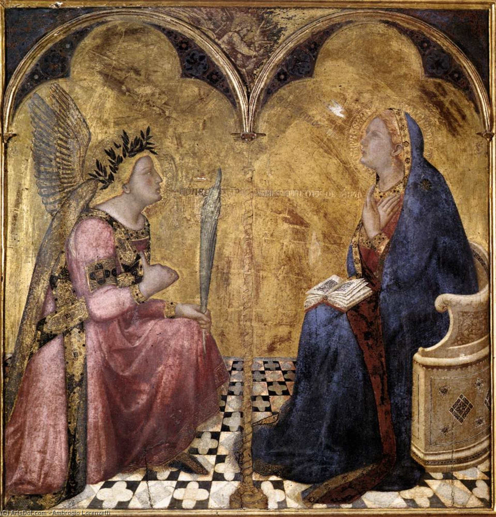 Wikioo.org - The Encyclopedia of Fine Arts - Painting, Artwork by Ambrogio Lorenzetti - Annunciation