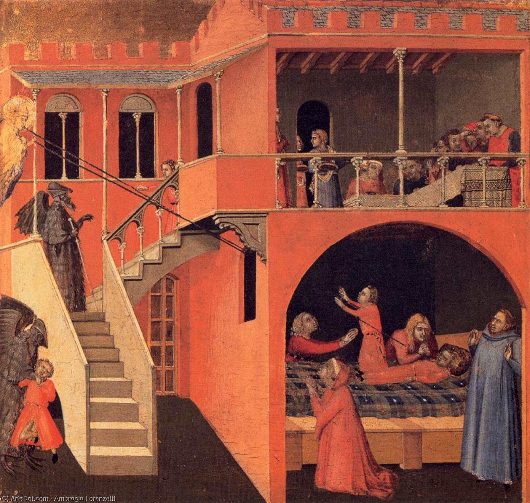 Wikioo.org – L'Encyclopédie des Beaux Arts - Peinture, Oeuvre de Ambrogio Lorenzetti - scènes de la  vie  de  st  Nicolas