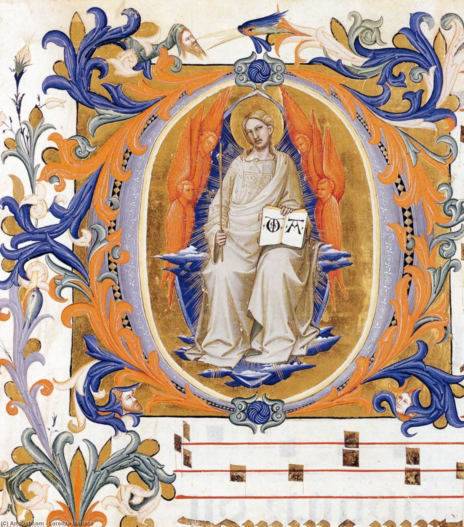 Wikioo.org - The Encyclopedia of Fine Arts - Painting, Artwork by Lorenzo Monaco - Antiphonary (Cod. Cor. 1, folio 102)