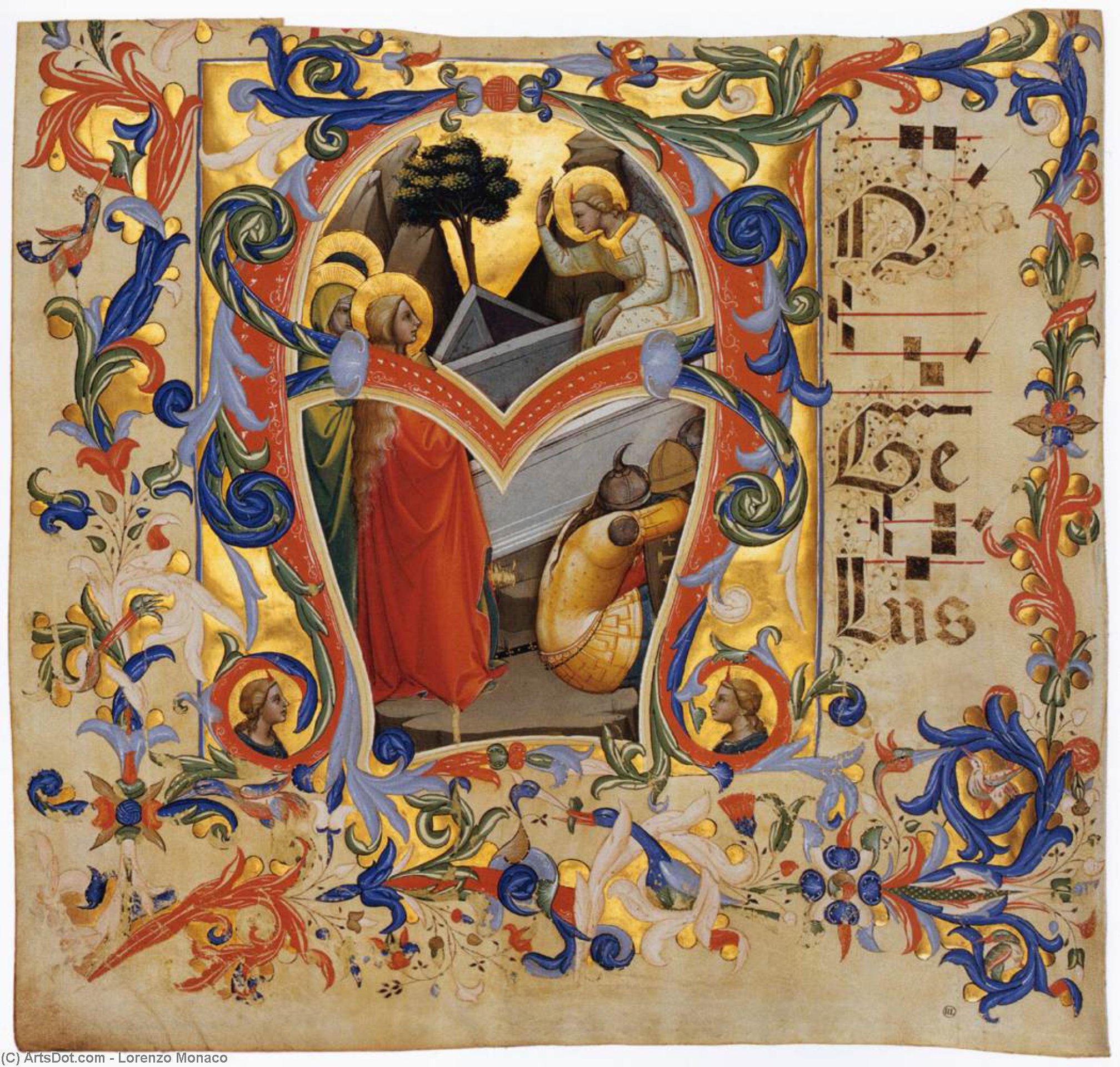 Wikioo.org – L'Encyclopédie des Beaux Arts - Peinture, Oeuvre de Lorenzo Monaco - Antiphonaire ( Morue . Cor . 1 , folio 3 )