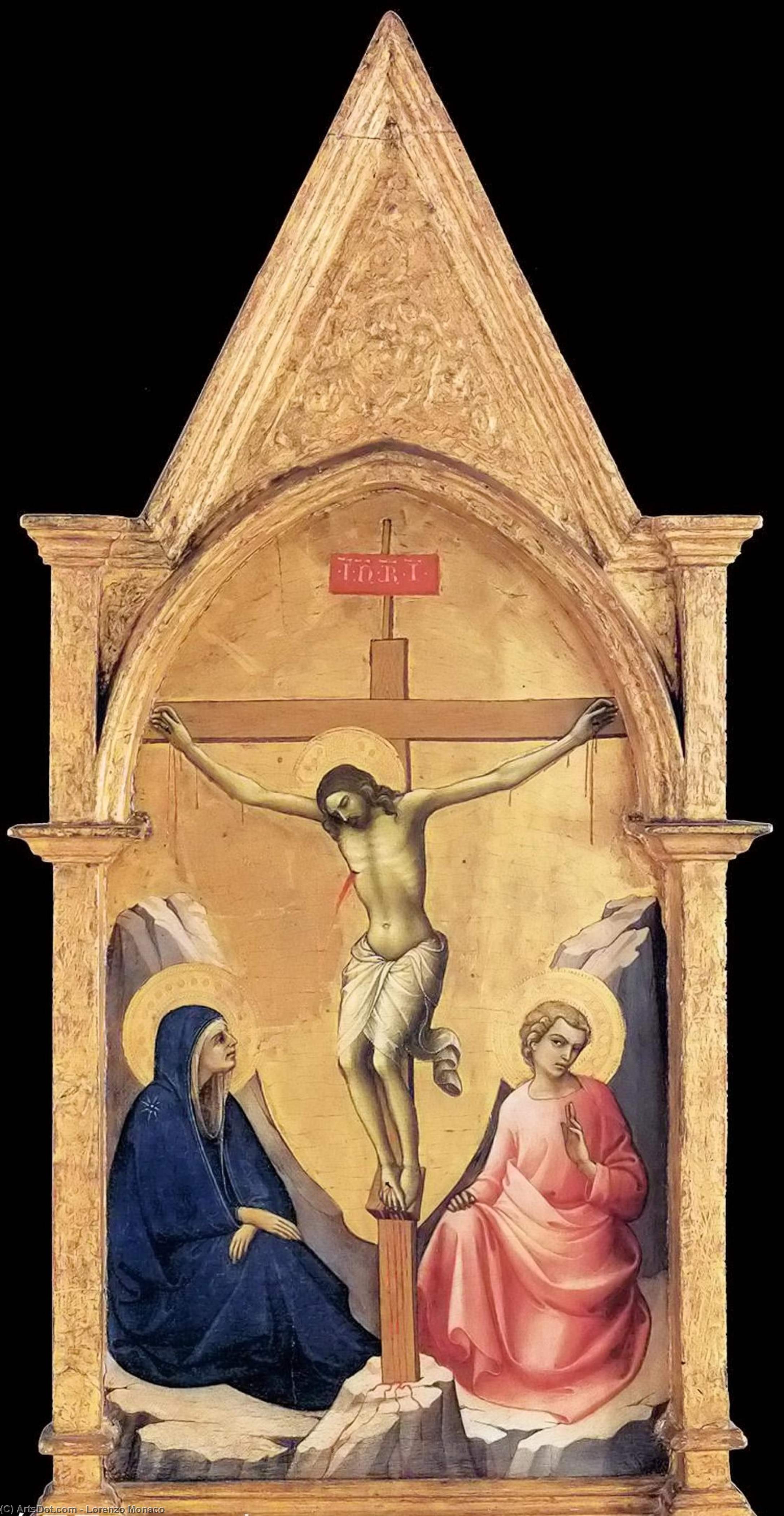 Wikioo.org - The Encyclopedia of Fine Arts - Painting, Artwork by Lorenzo Monaco - Crucifixion with the Virgin and St John the Evangelist
