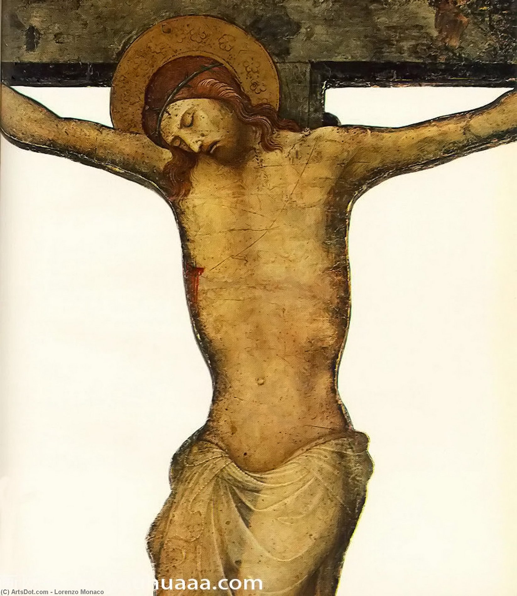 Wikoo.org - موسوعة الفنون الجميلة - اللوحة، العمل الفني Lorenzo Monaco - Cut-out Crucifix (detail)