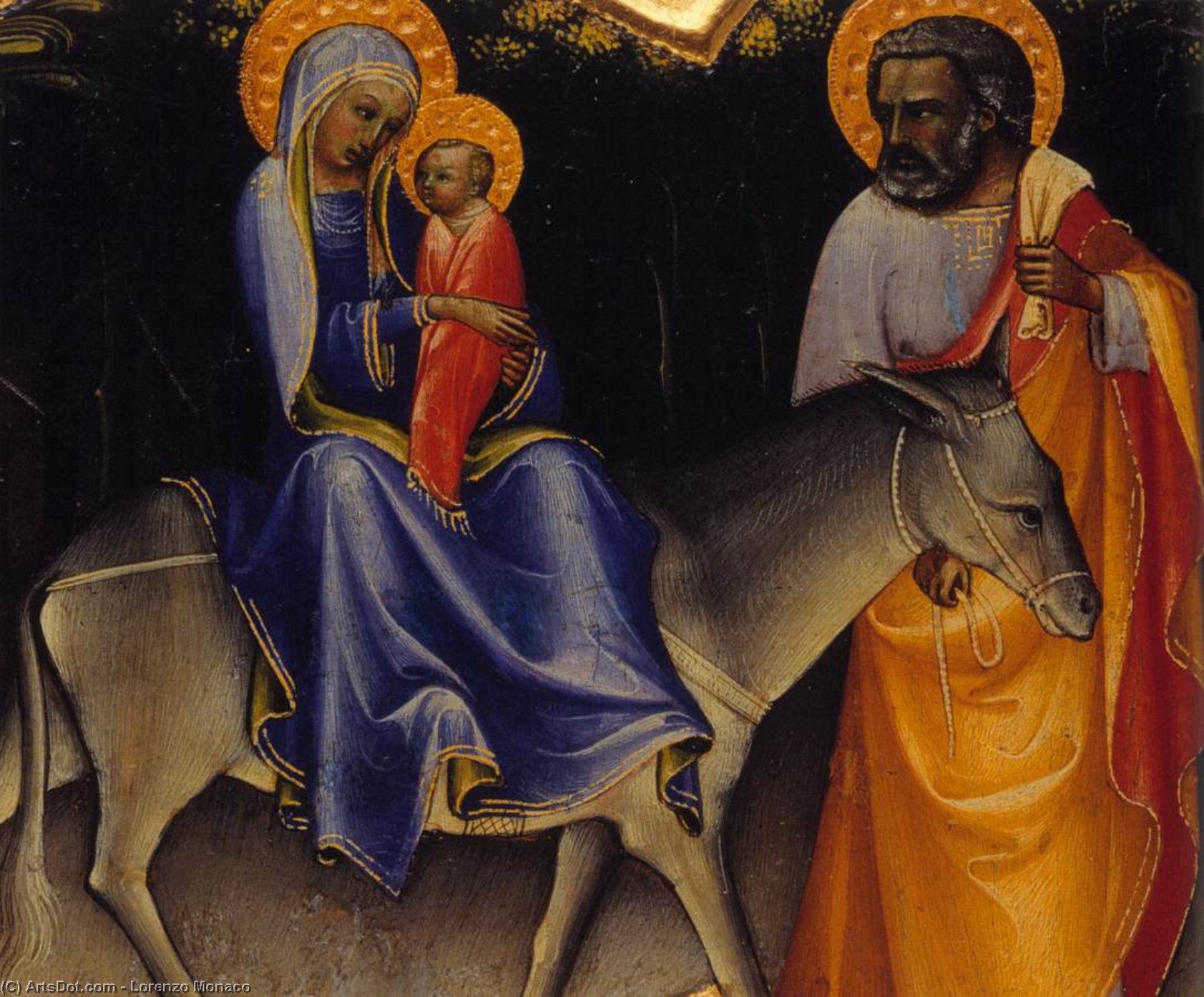 Wikioo.org - The Encyclopedia of Fine Arts - Painting, Artwork by Lorenzo Monaco - The Flight into Egypt (detail)