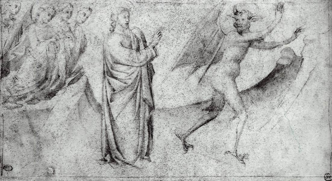 Wikioo.org – L'Enciclopedia delle Belle Arti - Pittura, Opere di Lorenzo Monaco - La tentazione di Cristo