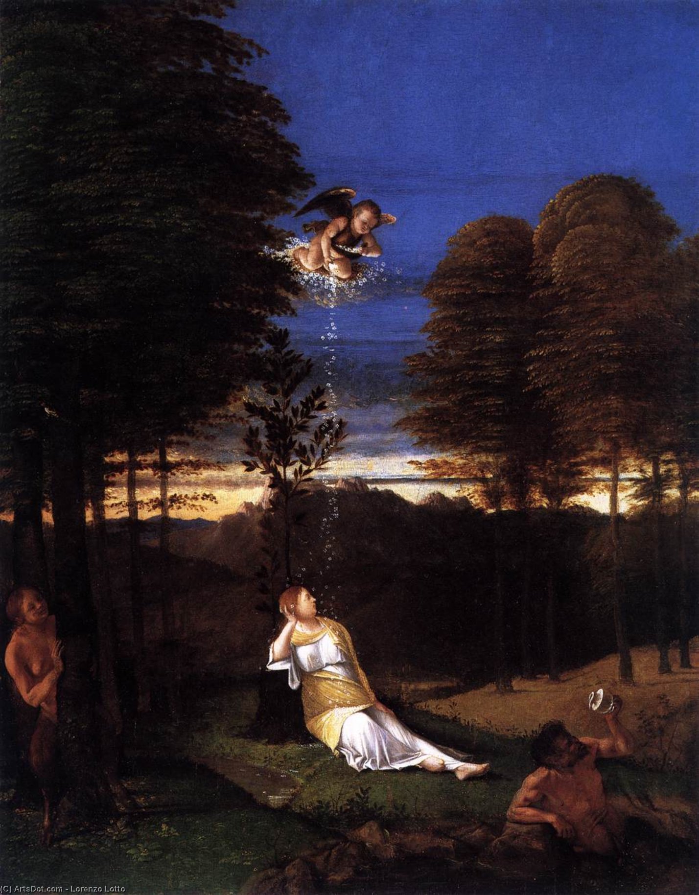 Wikioo.org – La Enciclopedia de las Bellas Artes - Pintura, Obras de arte de Lorenzo Lotto - alegoría de la castidad ( ''Maiden's Dream'' )