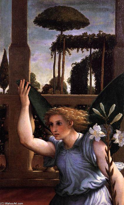 Wikioo.org – La Enciclopedia de las Bellas Artes - Pintura, Obras de arte de Lorenzo Lotto - Anunciación Detalle