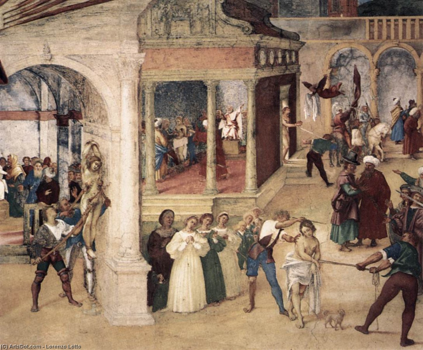 WikiOO.org - Encyclopedia of Fine Arts - Maľba, Artwork Lorenzo Lotto - Legend of St Barbara (detail)