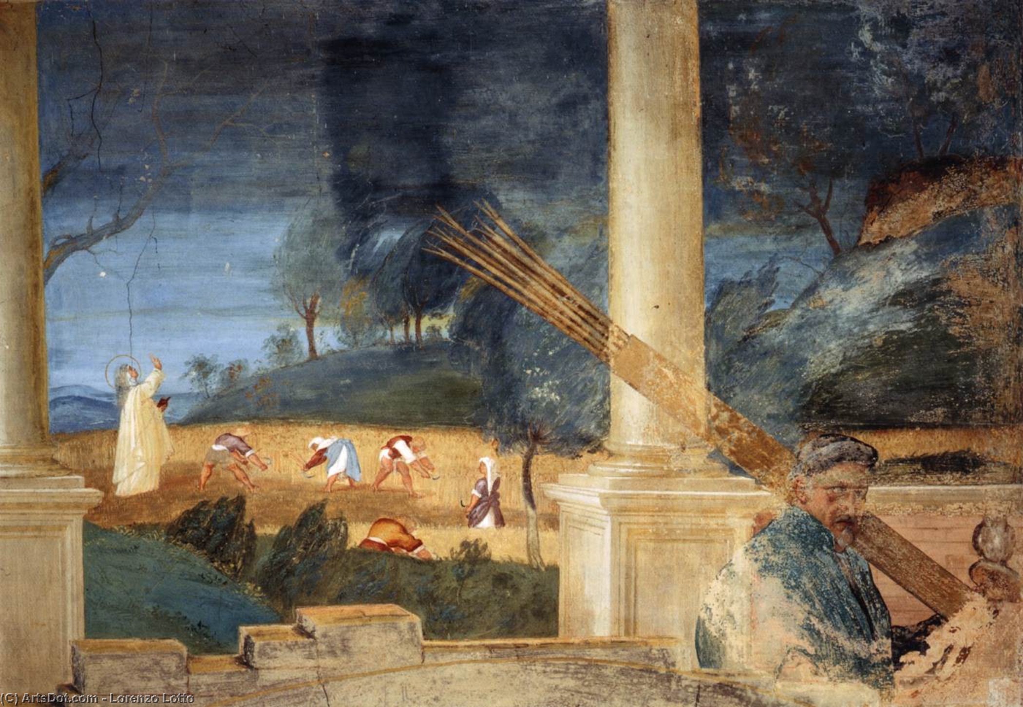 WikiOO.org - Encyclopedia of Fine Arts - Maľba, Artwork Lorenzo Lotto - Legend of St Brigid (detail)