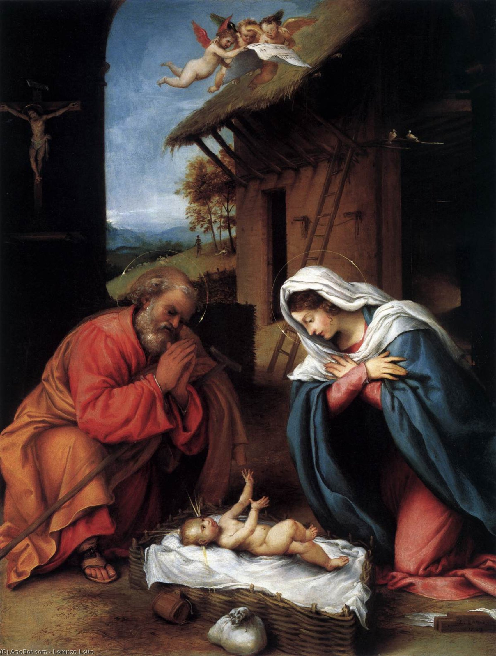 WikiOO.org - Енциклопедія образотворчого мистецтва - Живопис, Картини
 Lorenzo Lotto - Nativity