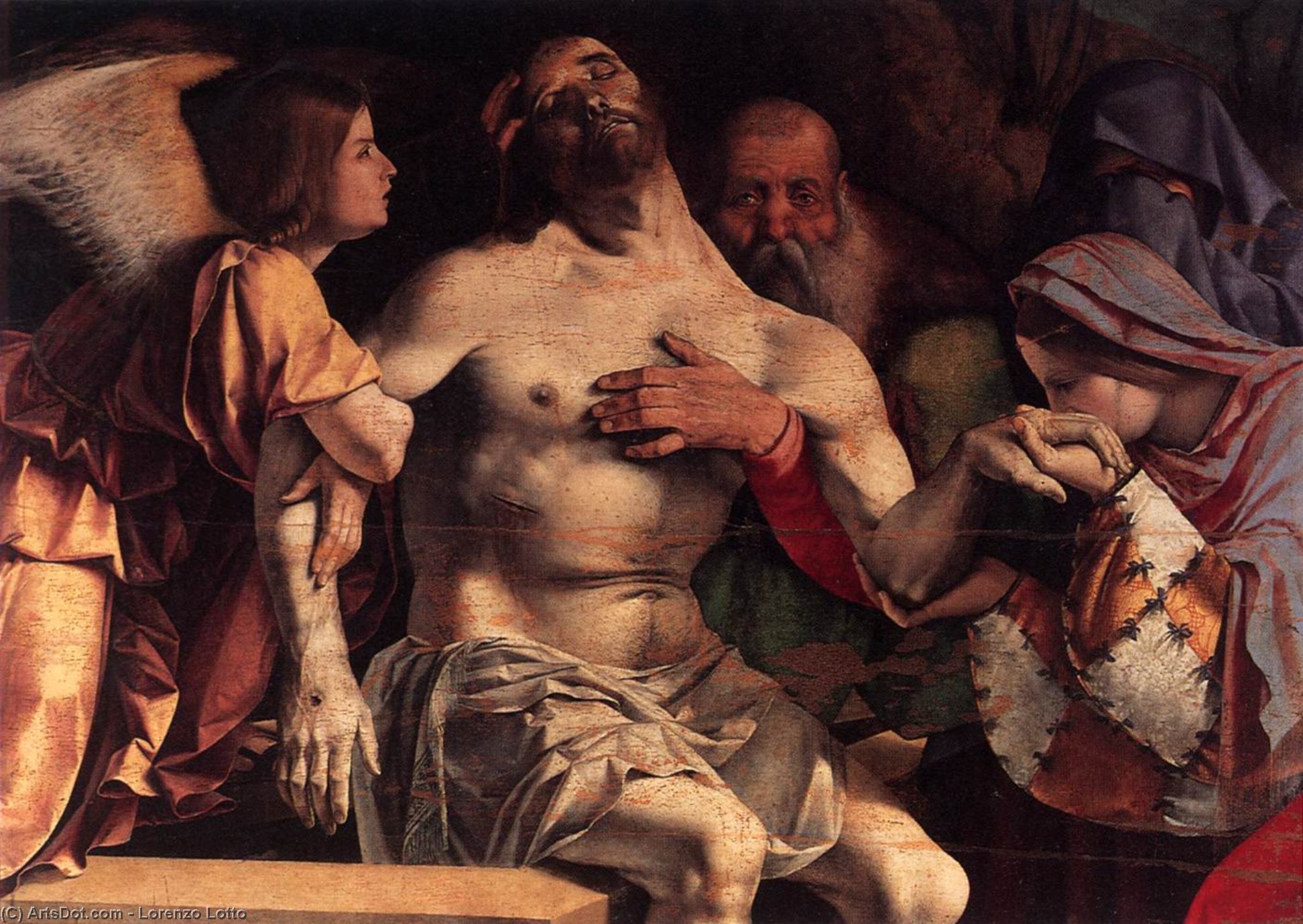 WikiOO.org - Енциклопедия за изящни изкуства - Живопис, Произведения на изкуството Lorenzo Lotto - Recanati Polyptych: Pietà