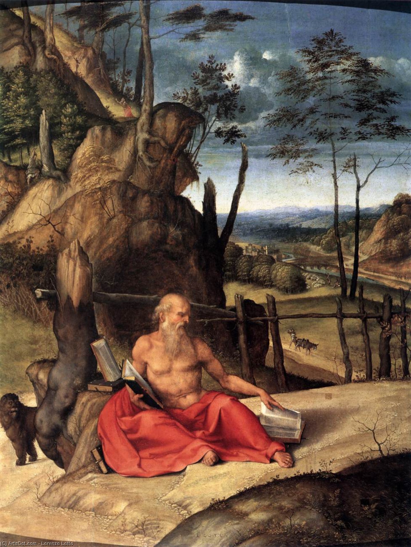 Wikioo.org - สารานุกรมวิจิตรศิลป์ - จิตรกรรม Lorenzo Lotto - St Jerome in the Wilderness