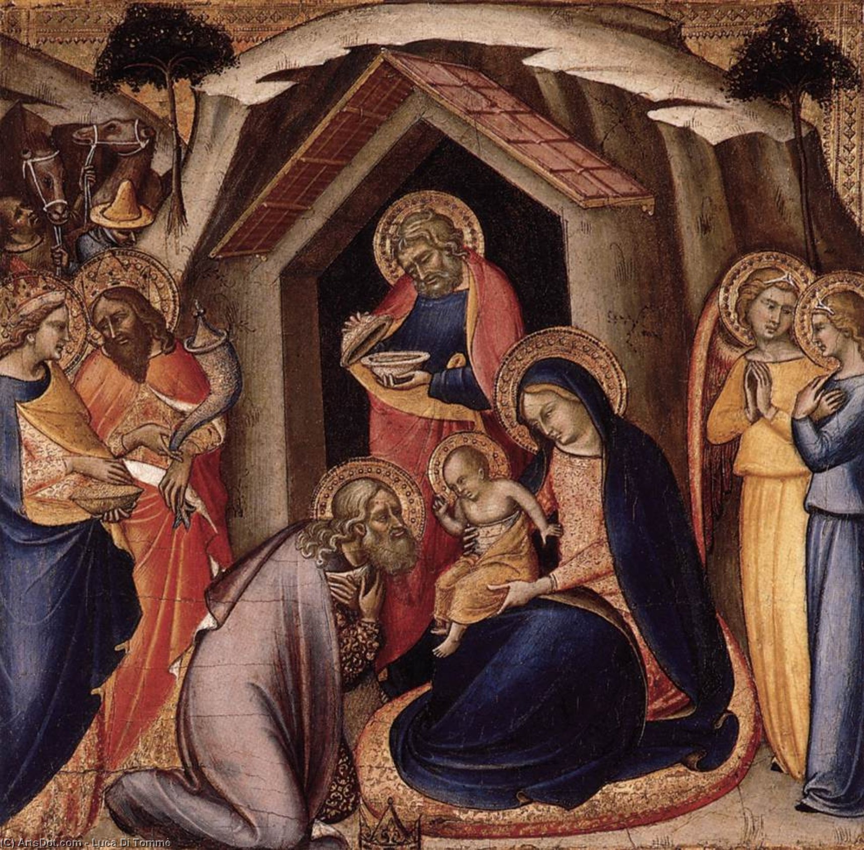 WikiOO.org - אנציקלופדיה לאמנויות יפות - ציור, יצירות אמנות Luca Di Tommè - Adoration of the Magi