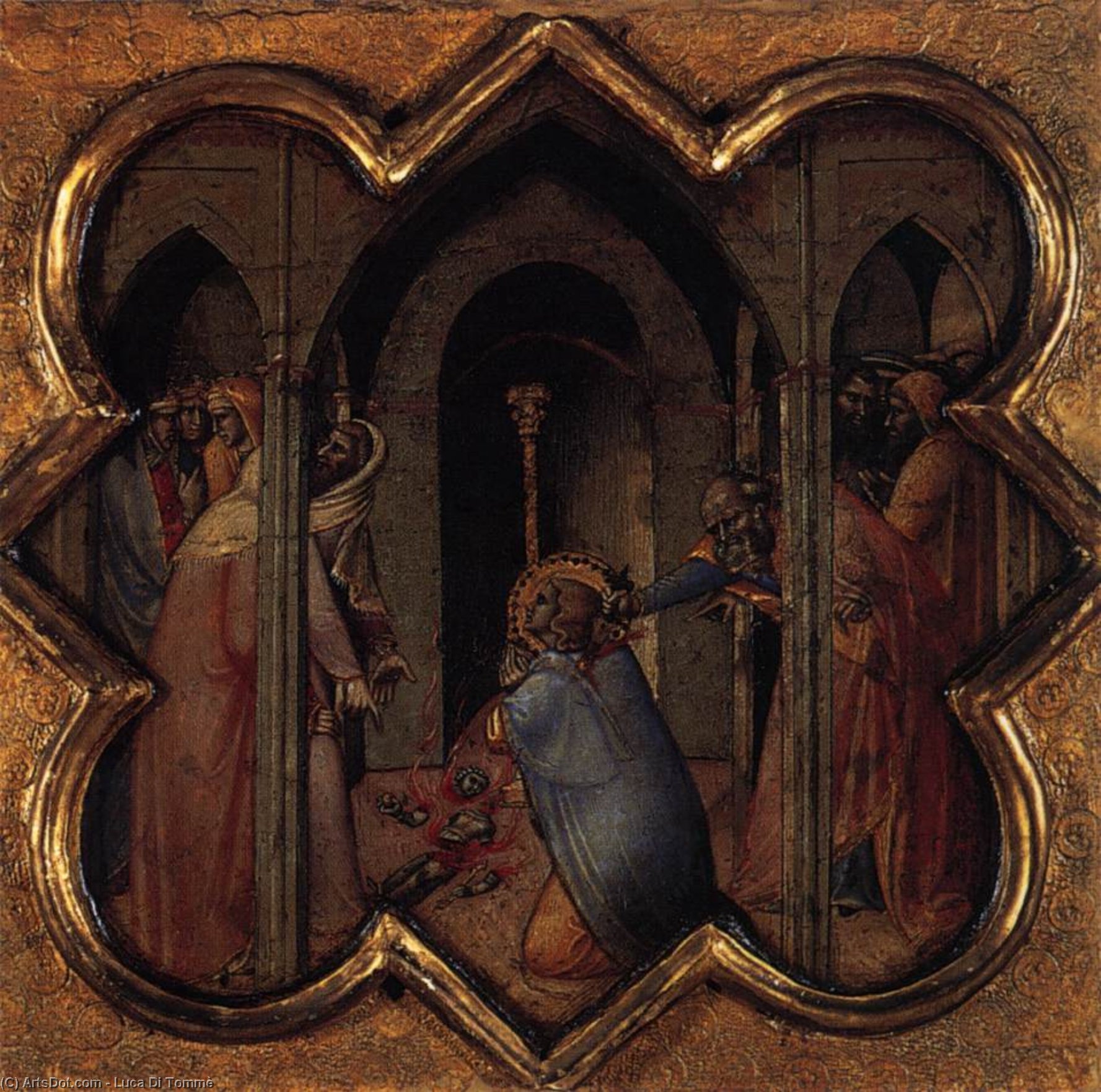 WikiOO.org – 美術百科全書 - 繪畫，作品 Luca Di Tommè - 从场景的 生命  的  圣  托马斯