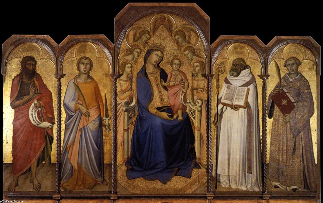 Wikioo.org - The Encyclopedia of Fine Arts - Painting, Artwork by Luca Di Tommè - Virgin and Child with Saints