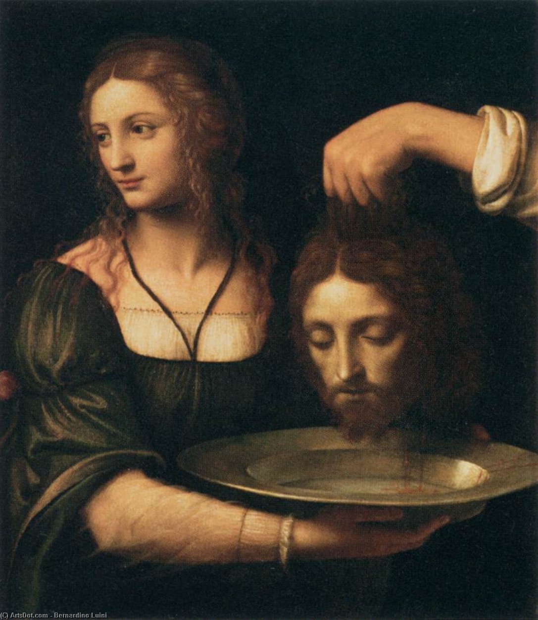 Wikioo.org - The Encyclopedia of Fine Arts - Painting, Artwork by Bernardino Luini - Salome Receiving the Head of St John the Baptist