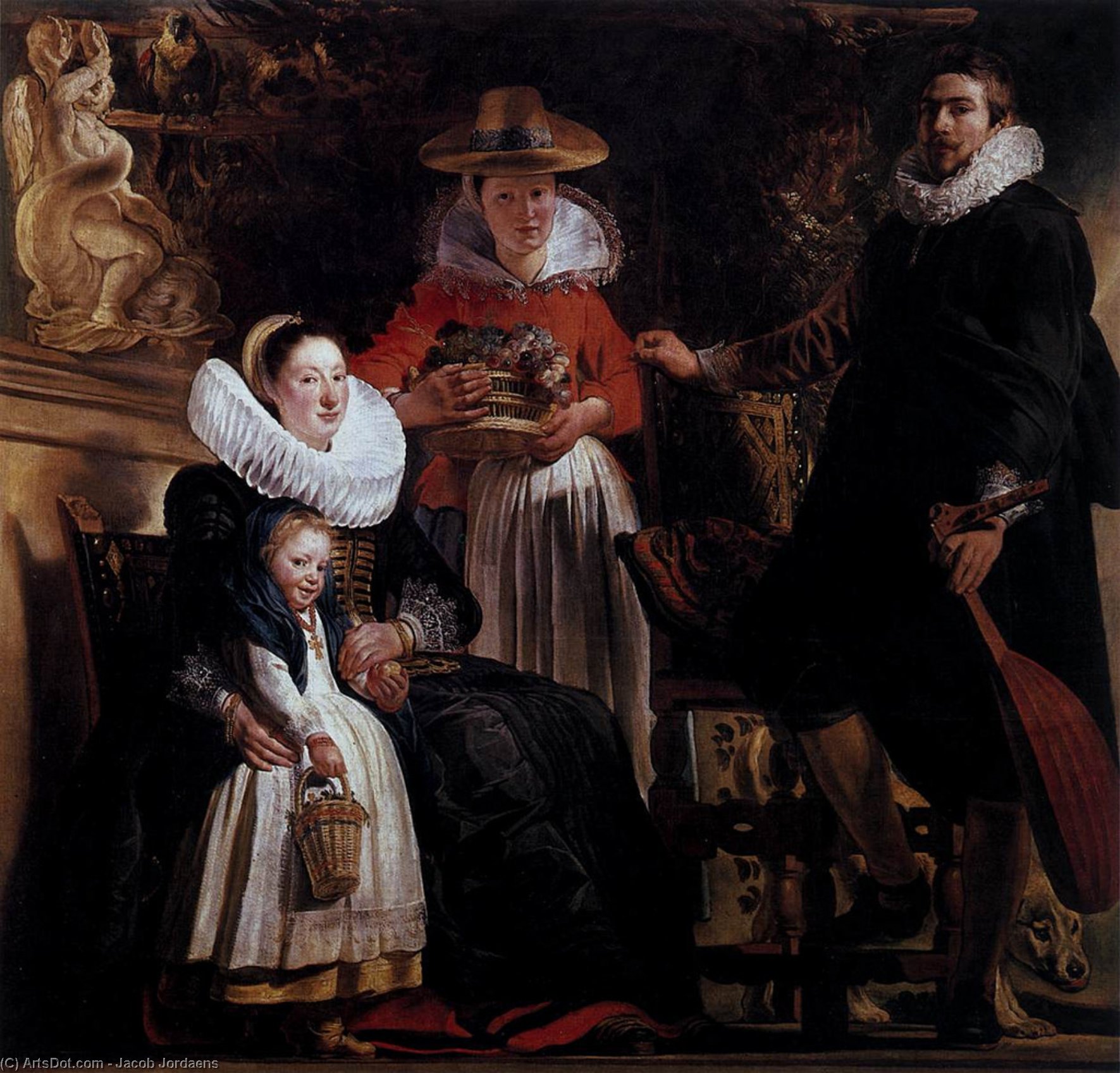 WikiOO.org - אנציקלופדיה לאמנויות יפות - ציור, יצירות אמנות Jacob Jordaens - The Family of the Artist