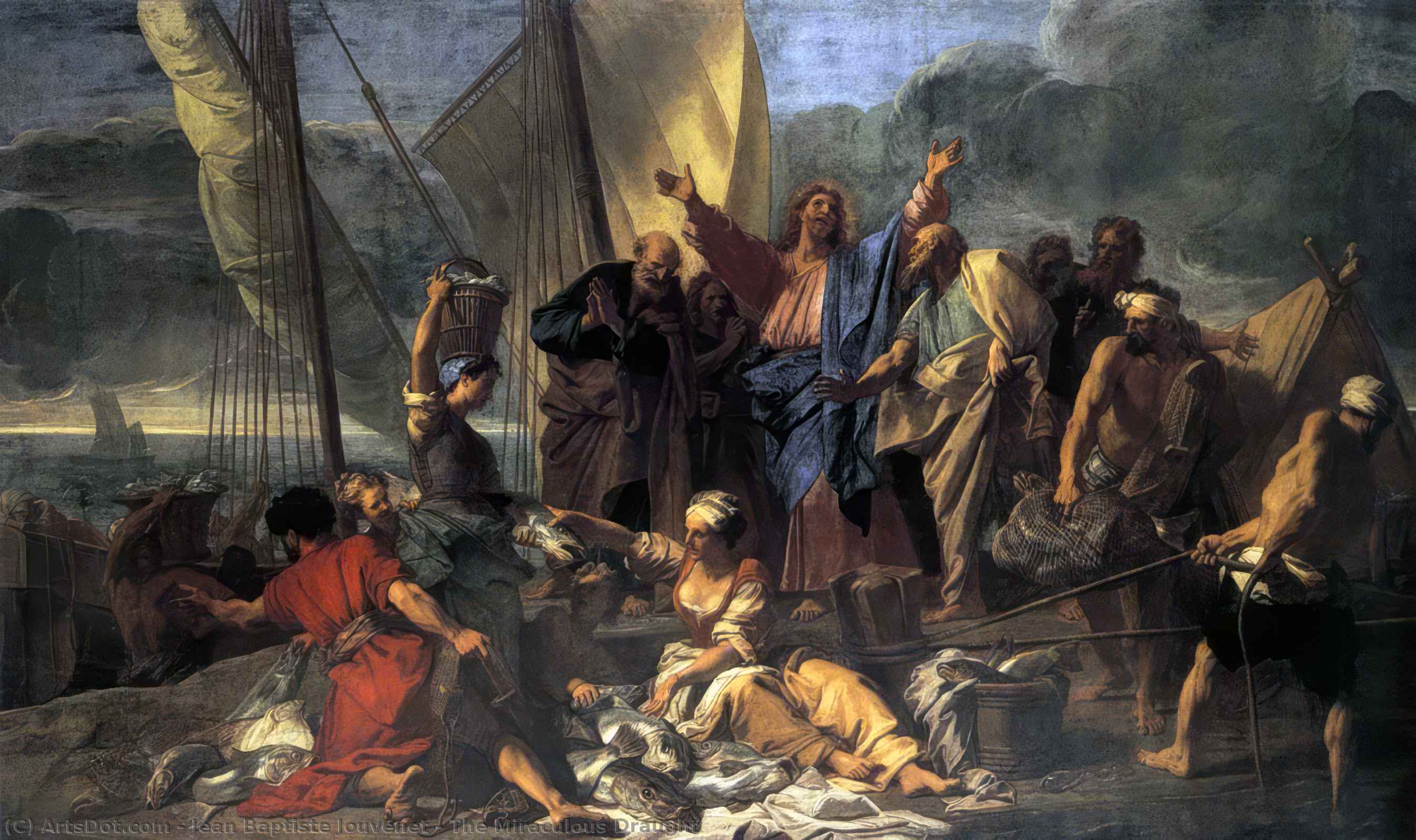 WikiOO.org - Encyclopedia of Fine Arts - Maleri, Artwork Jean Baptiste Jouvenet - The Miraculous Draught
