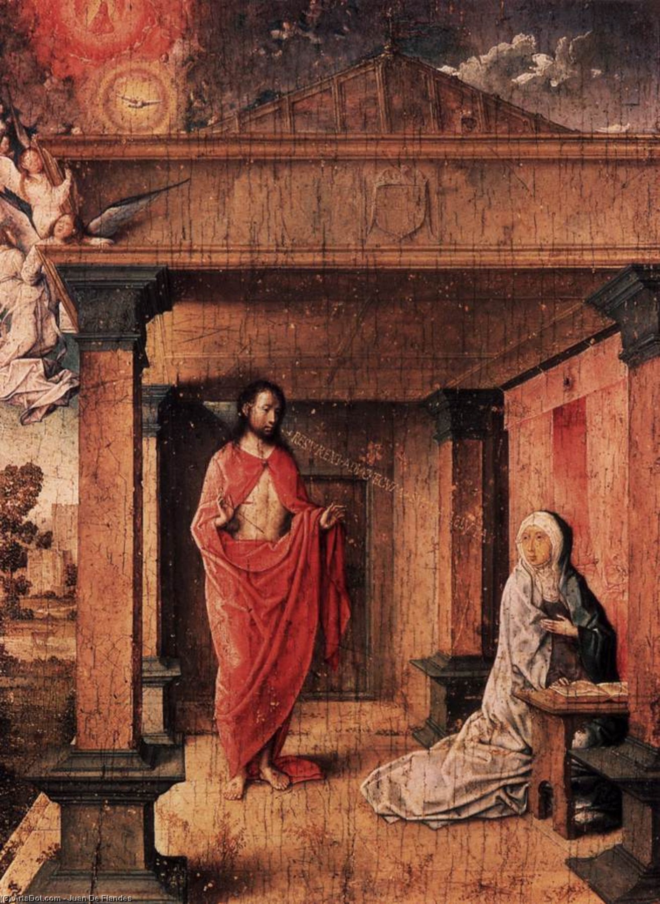 Wikioo.org - The Encyclopedia of Fine Arts - Painting, Artwork by Juan De Flandes - Christ Appearing to His Mother