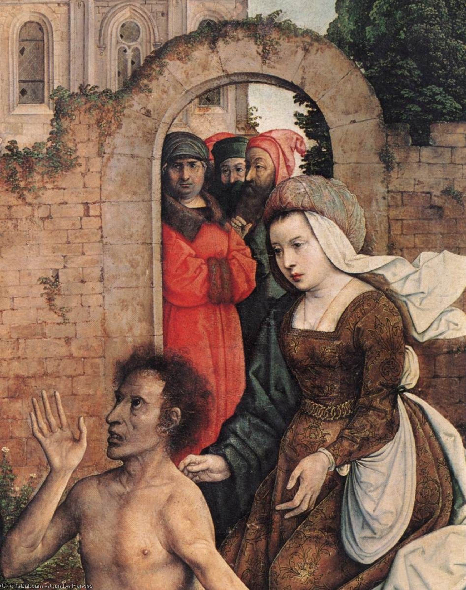 Wikioo.org - The Encyclopedia of Fine Arts - Painting, Artwork by Juan De Flandes - The Raising of Lazarus (detail)