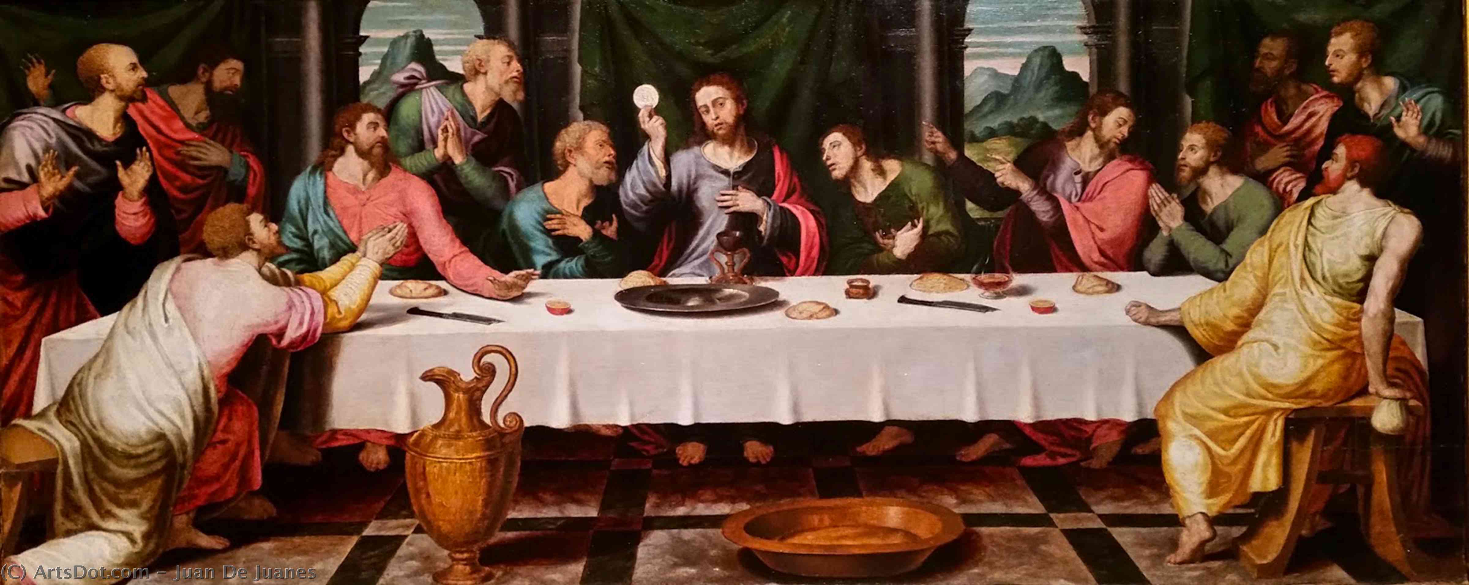 Wikioo.org - Die Enzyklopädie bildender Kunst - Malerei, Kunstwerk von Juan De Juanes - Das letzte Abendmahl