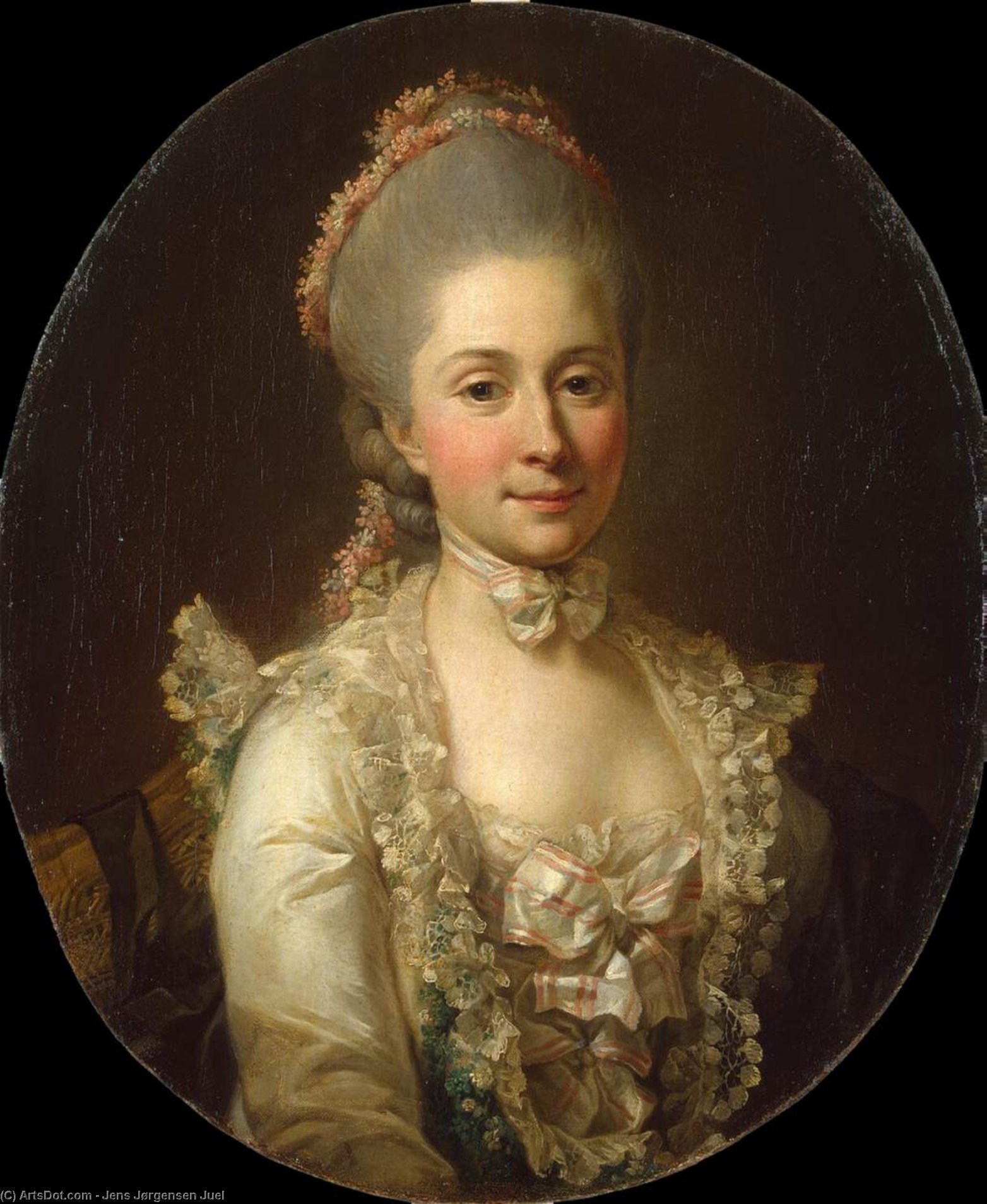 WikiOO.org - אנציקלופדיה לאמנויות יפות - ציור, יצירות אמנות Jens Jørgensen Juel - Portrait of a Woman