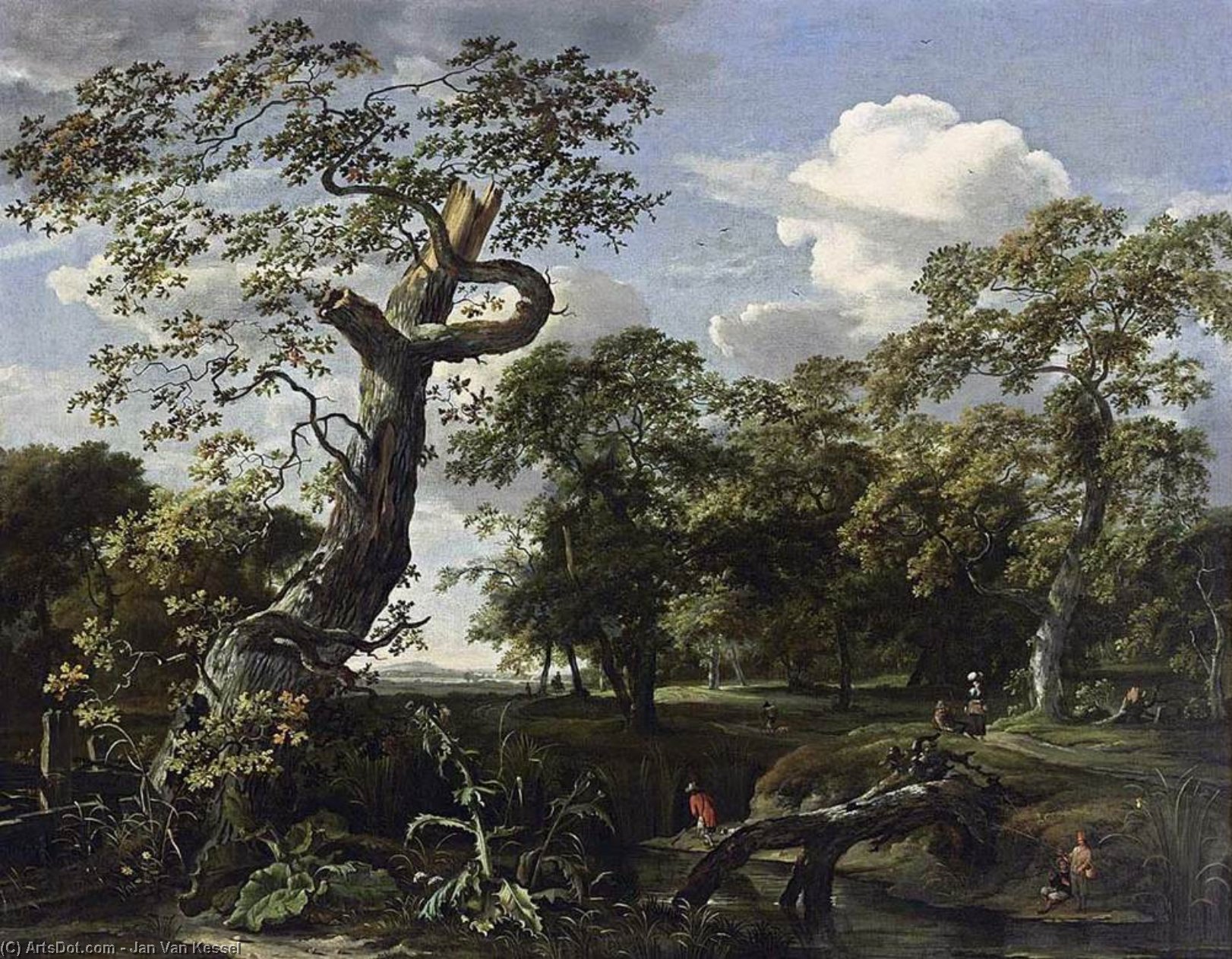 Wikioo.org - The Encyclopedia of Fine Arts - Painting, Artwork by Jan Van Kessel - River Landscape