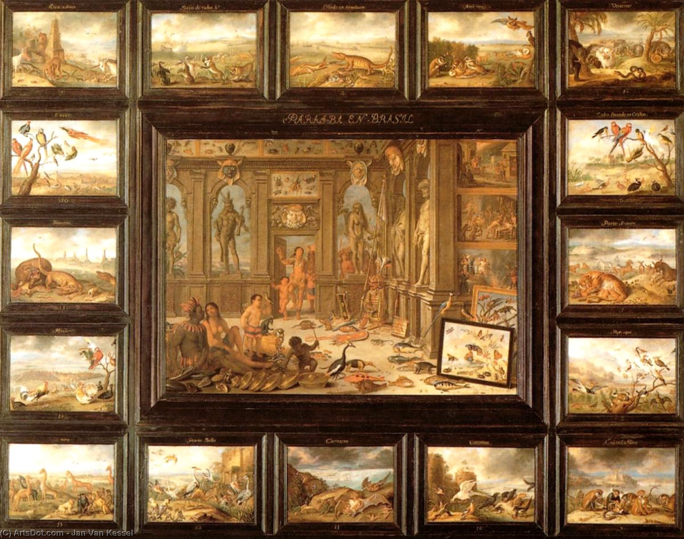 WikiOO.org - Encyclopedia of Fine Arts - Lukisan, Artwork Jan Van Kessel - The Continent of America