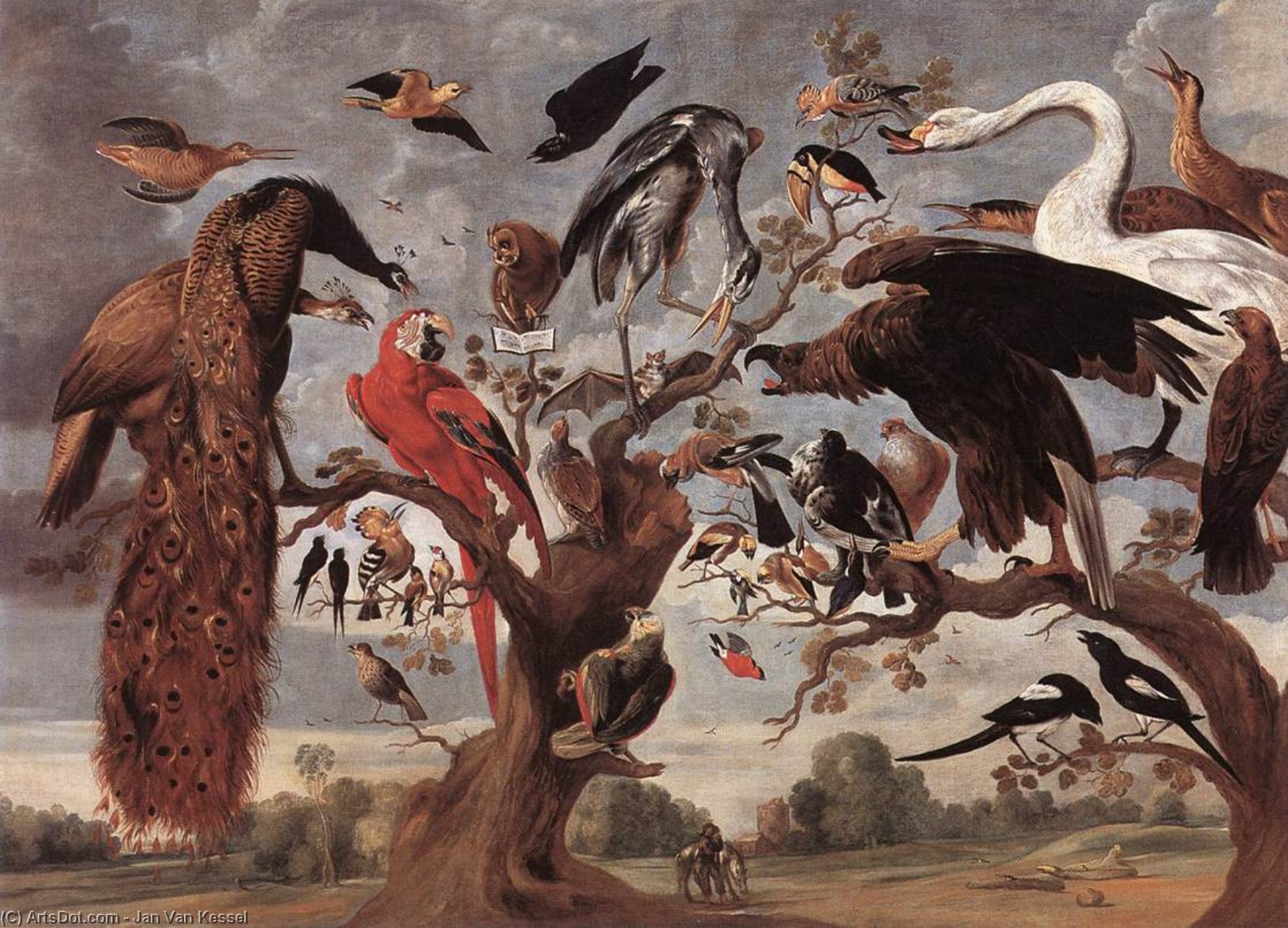 Wikioo.org - The Encyclopedia of Fine Arts - Painting, Artwork by Jan Van Kessel - The Mockery of the Owl