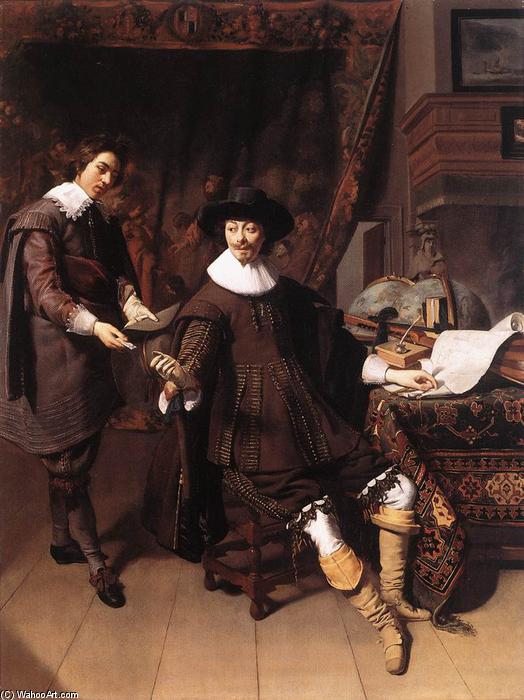 Wikioo.org – La Enciclopedia de las Bellas Artes - Pintura, Obras de arte de Thomas De Keyser - Constantijn Huygens y su vendedor
