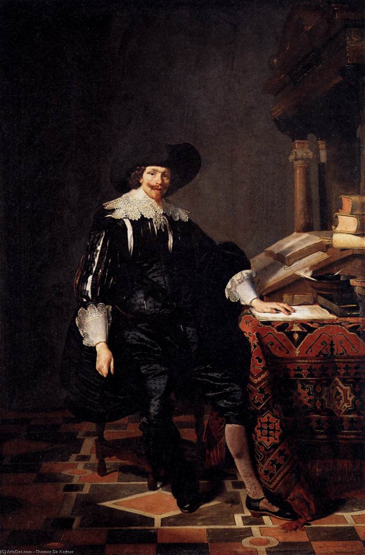 Wikioo.org - The Encyclopedia of Fine Arts - Painting, Artwork by Thomas De Keyser - Portrait of a Gentleman