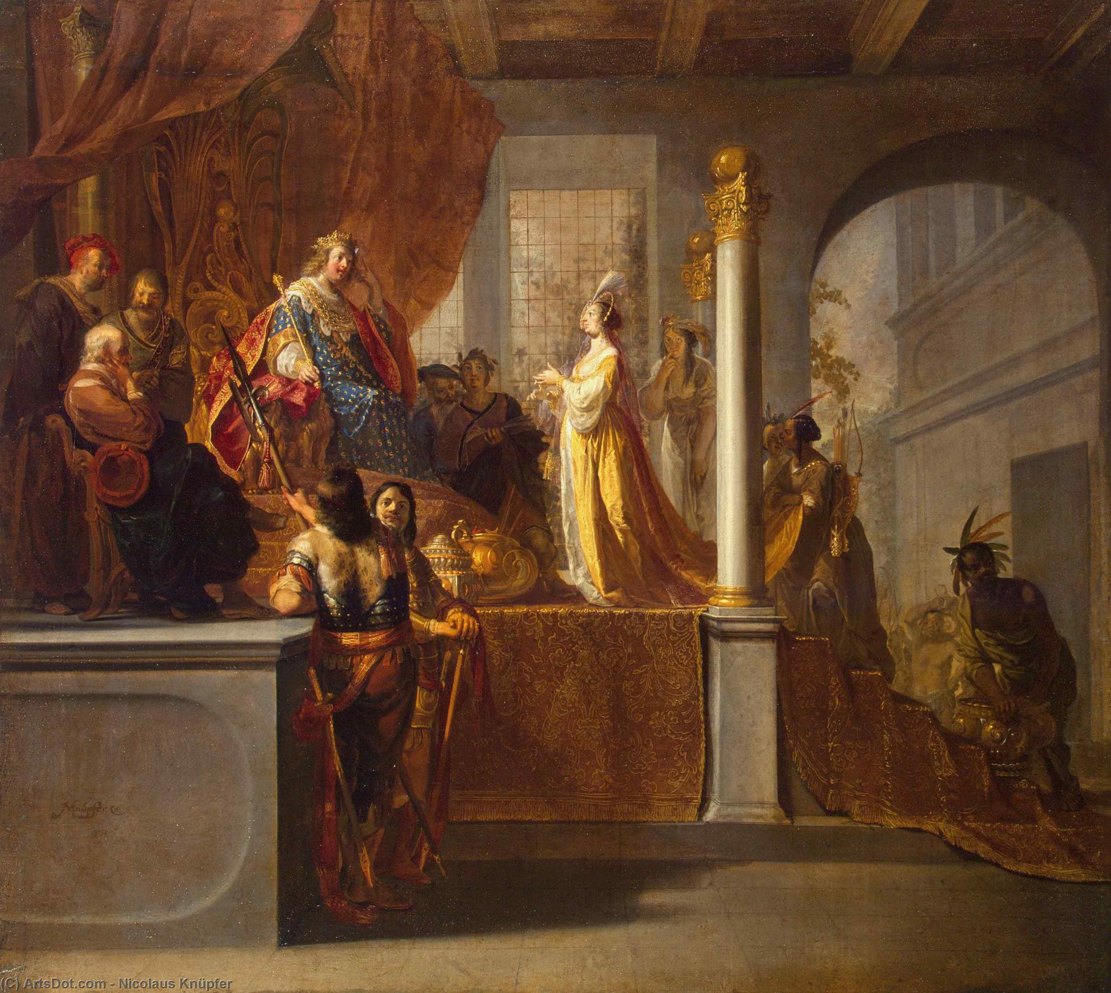 Wikioo.org - Bách khoa toàn thư về mỹ thuật - Vẽ tranh, Tác phẩm nghệ thuật Nicolaus Knüpfer - Queen of Sheba before Solomon