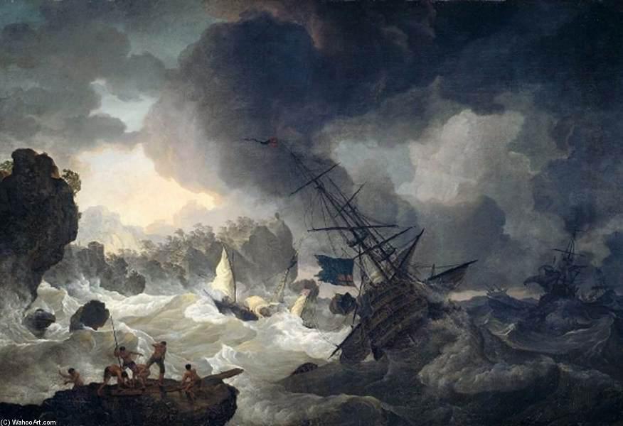 WikiOO.org - Εγκυκλοπαίδεια Καλών Τεχνών - Ζωγραφική, έργα τέχνης Hendrik Kobell - The Shipwreck