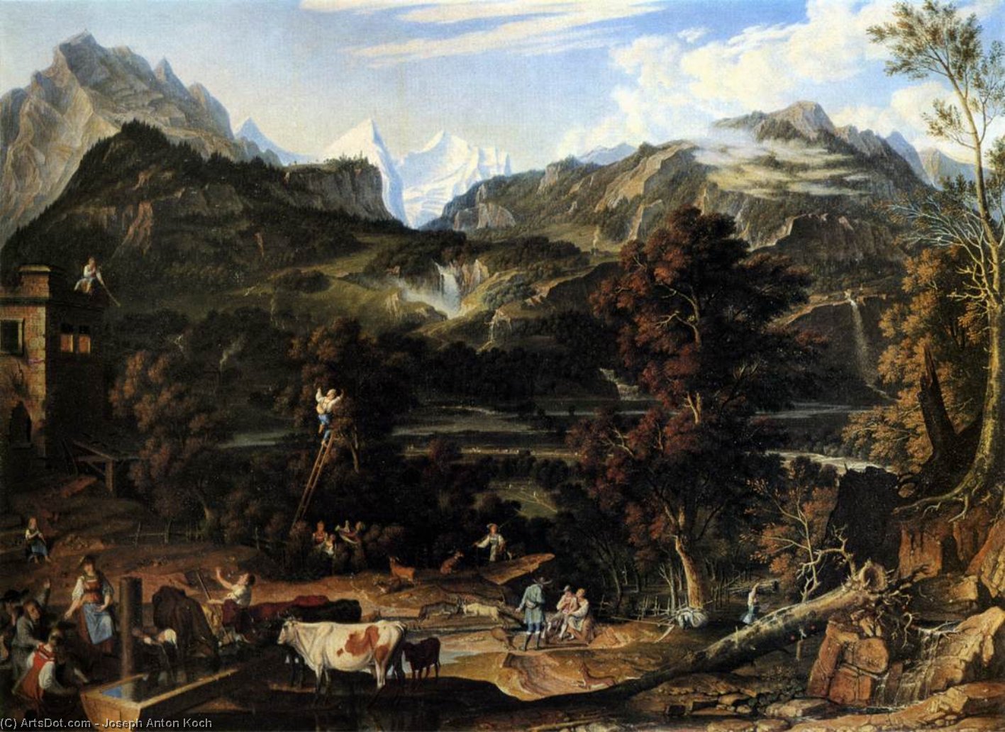 Wikioo.org - The Encyclopedia of Fine Arts - Painting, Artwork by Joseph Anton Koch - The Upland near Bern