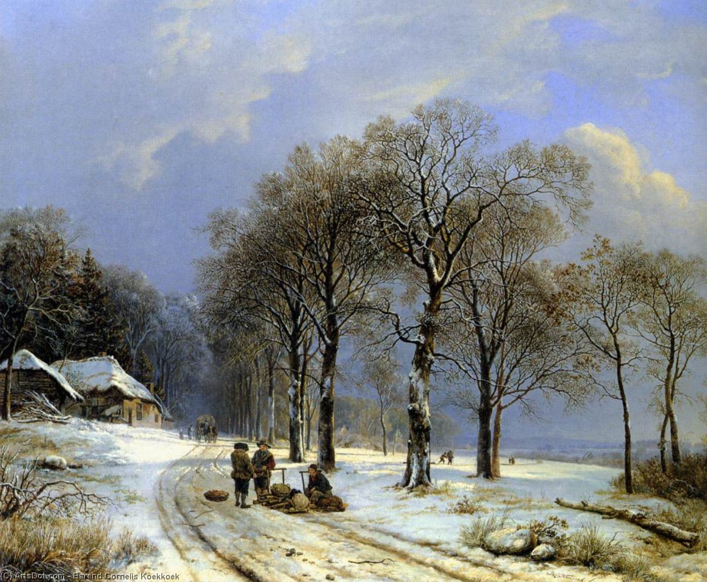 WikiOO.org - Enciclopédia das Belas Artes - Pintura, Arte por Barend Cornelis Koekkoek - Winter landscape