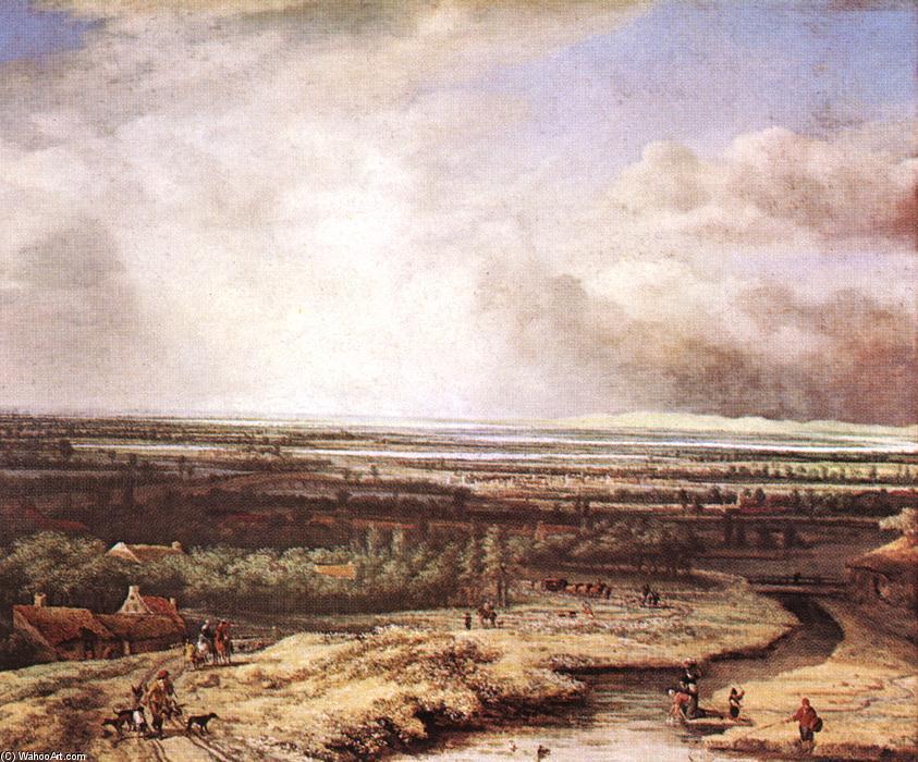Wikioo.org - The Encyclopedia of Fine Arts - Painting, Artwork by Philips De Koninck - An Extensive Landscape with a Hawking Party