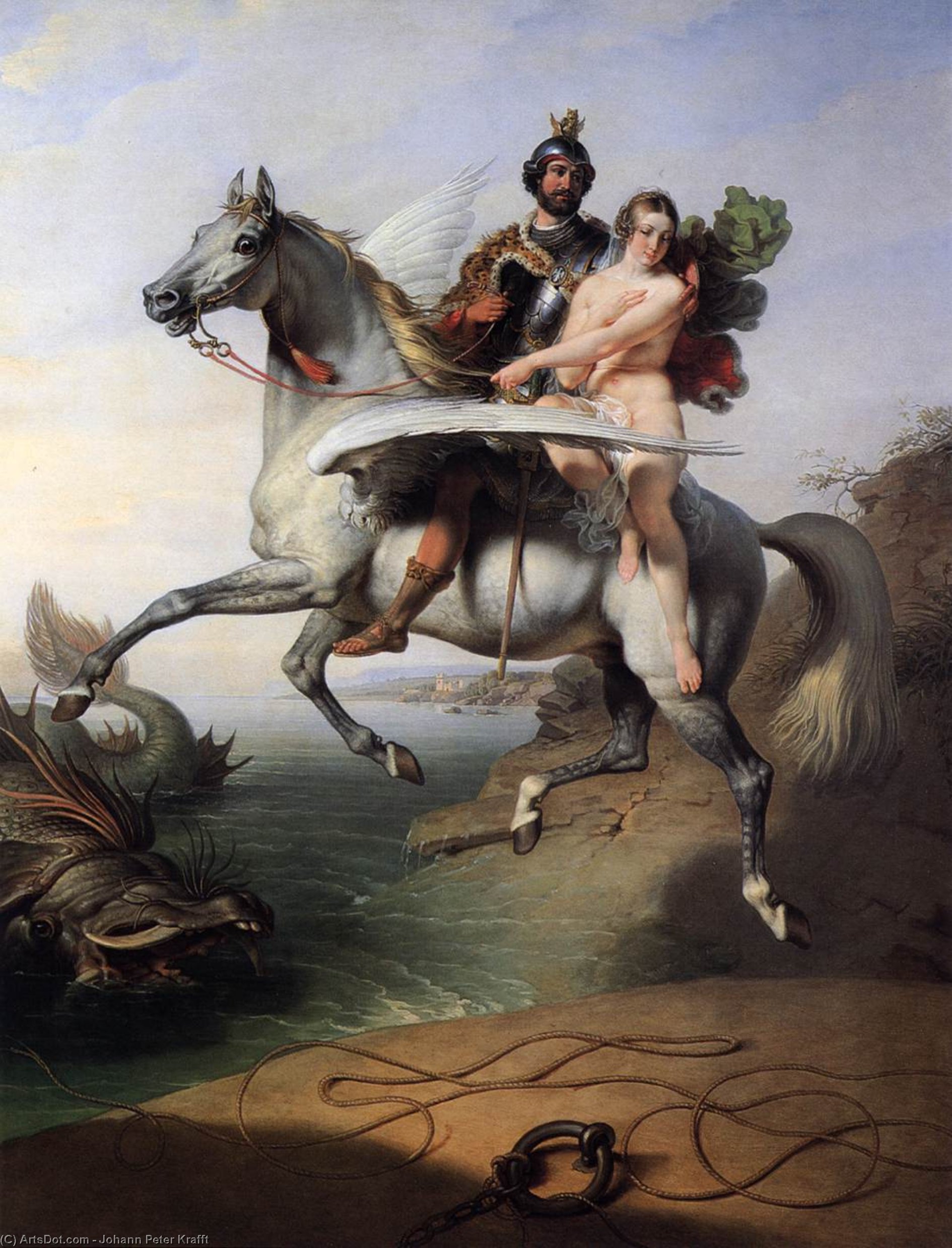 Wikioo.org – L'Enciclopedia delle Belle Arti - Pittura, Opere di Johann Peter Krafft - ruggiero e angelica
