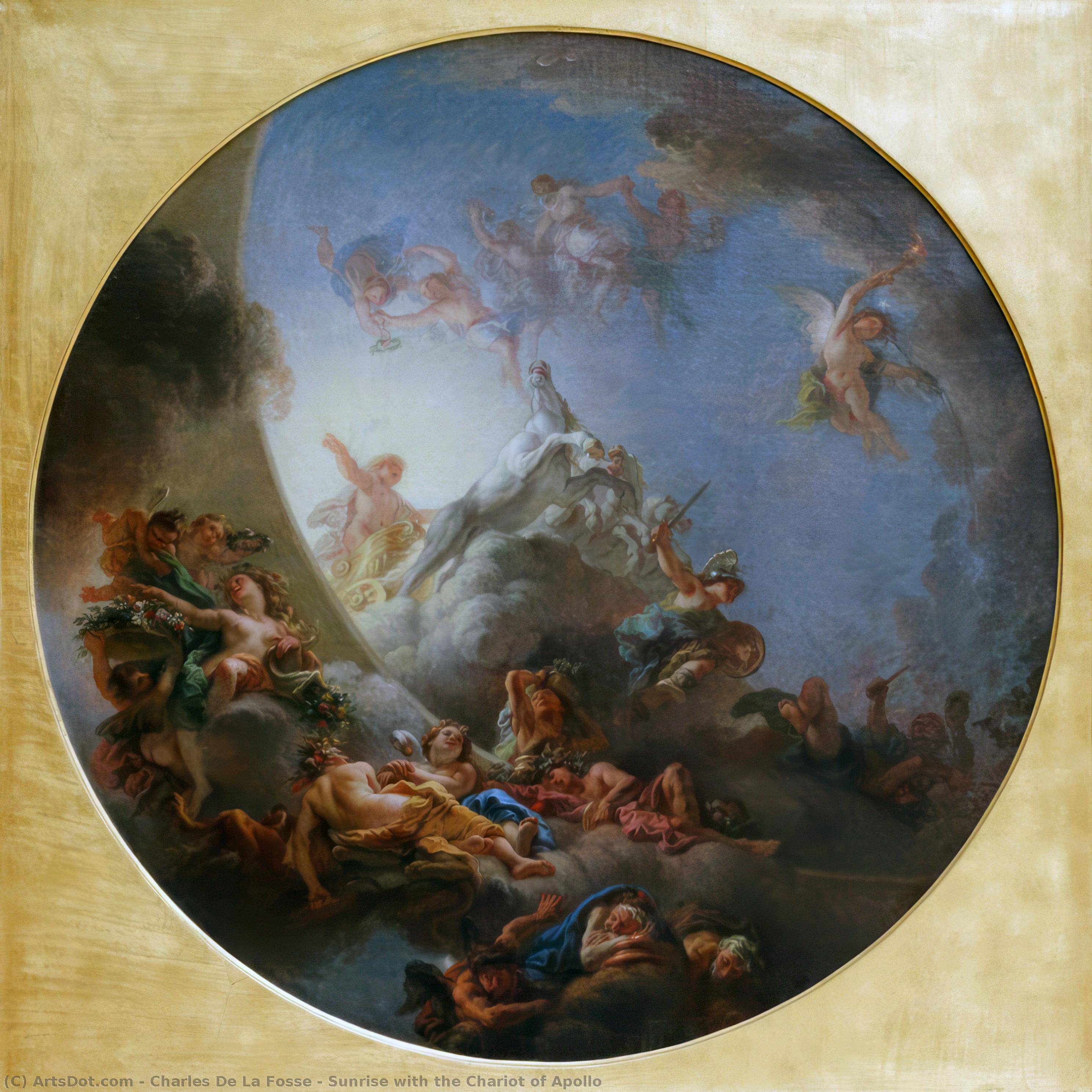 Wikioo.org – L'Enciclopedia delle Belle Arti - Pittura, Opere di Charles De La Fosse - Aurora con lestensione Carro di apollo