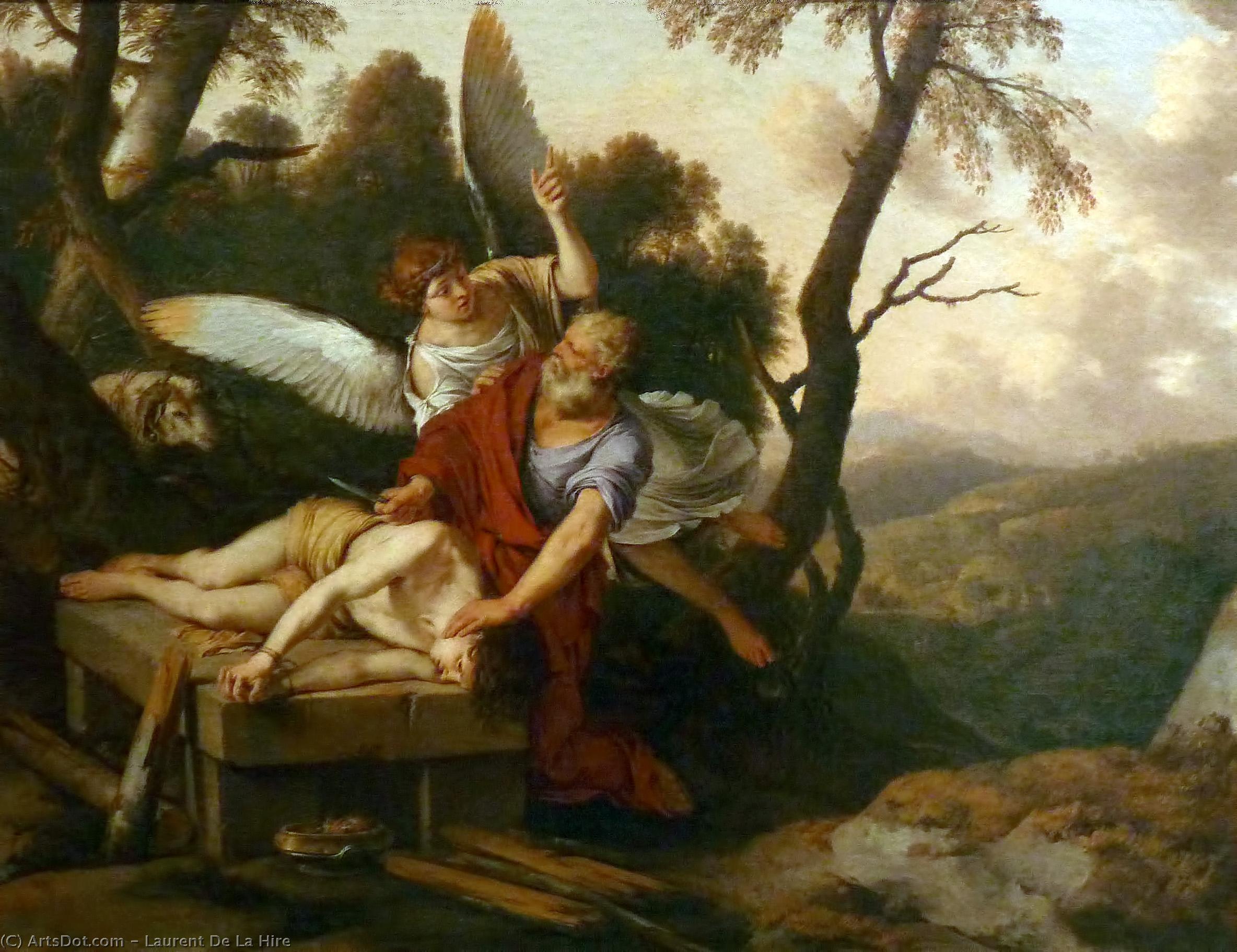 Wikioo.org – La Enciclopedia de las Bellas Artes - Pintura, Obras de arte de Laurent De La Hire - Abraham sacrificar a Isaac