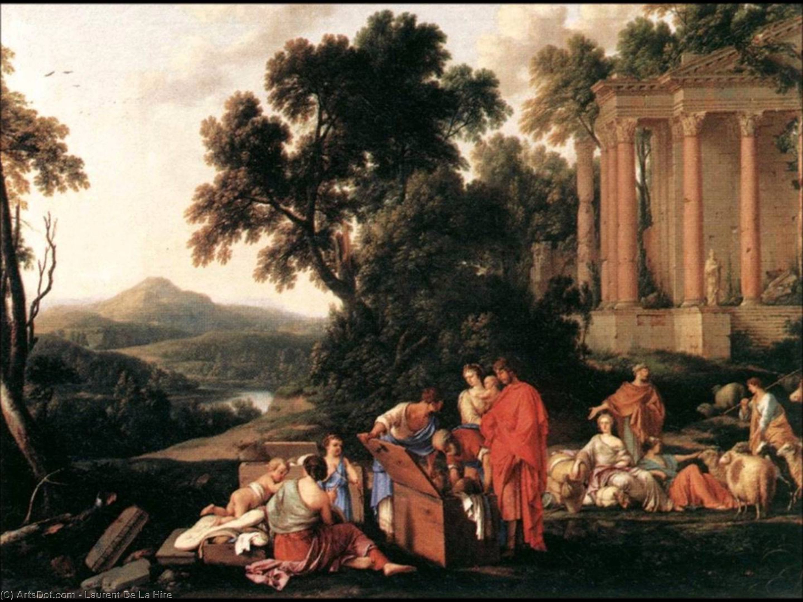 Wikioo.org - The Encyclopedia of Fine Arts - Painting, Artwork by Laurent De La Hire - Laban Searching Jacob's Bagagge for the Stolen Idols