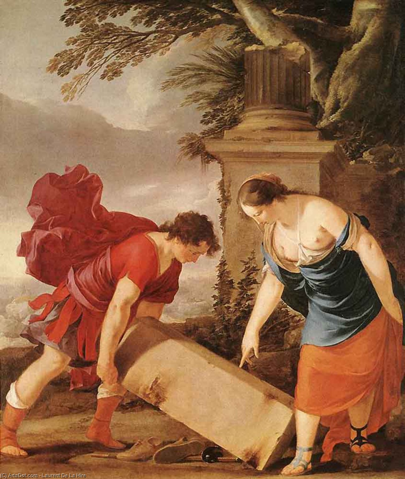 Wikioo.org - สารานุกรมวิจิตรศิลป์ - จิตรกรรม Laurent De La Hire - Theseus and Aethra