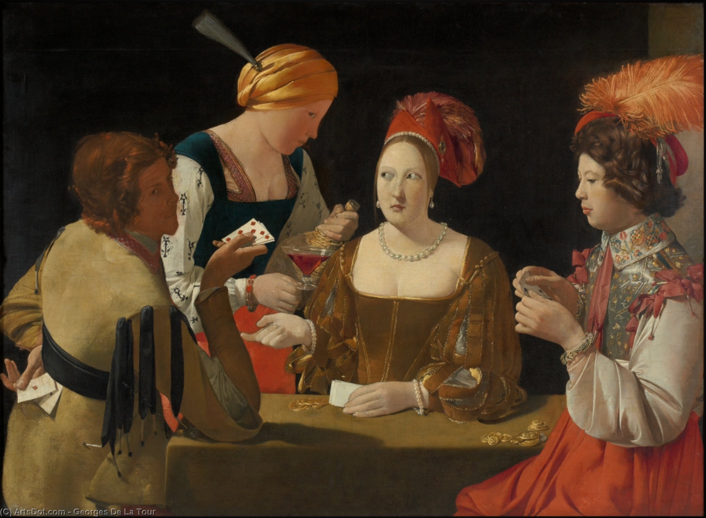 Wikioo.org - The Encyclopedia of Fine Arts - Painting, Artwork by Georges De La Tour - Cheater with the Ace of Diamonds