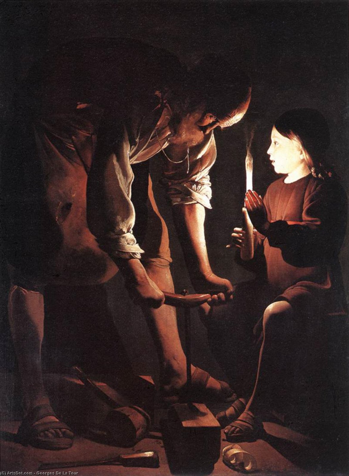 WikiOO.org - Encyclopedia of Fine Arts - Målning, konstverk Georges De La Tour - Christ in the Carpenter's Shop