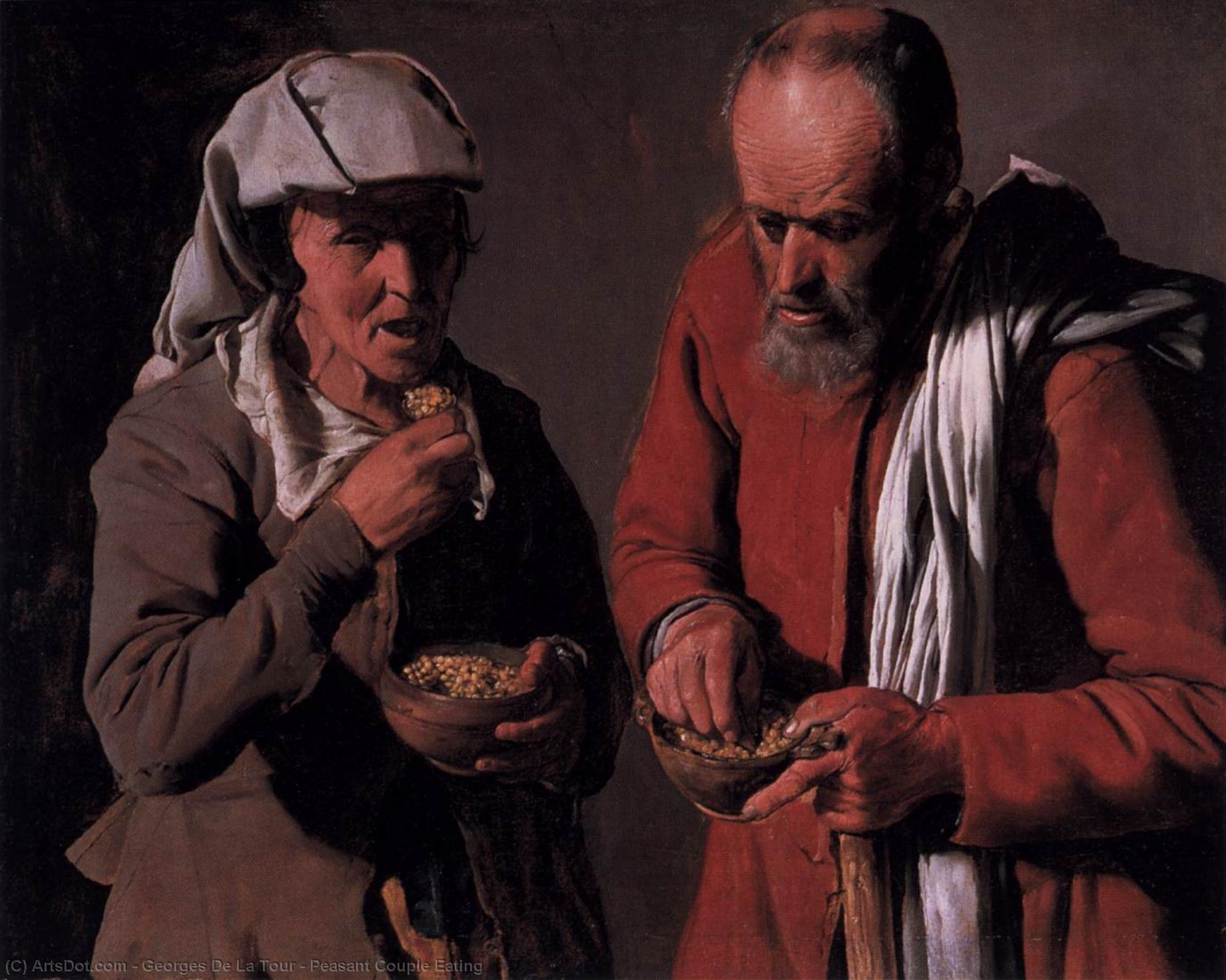 Wikioo.org - The Encyclopedia of Fine Arts - Painting, Artwork by Georges De La Tour - Peasant Couple Eating