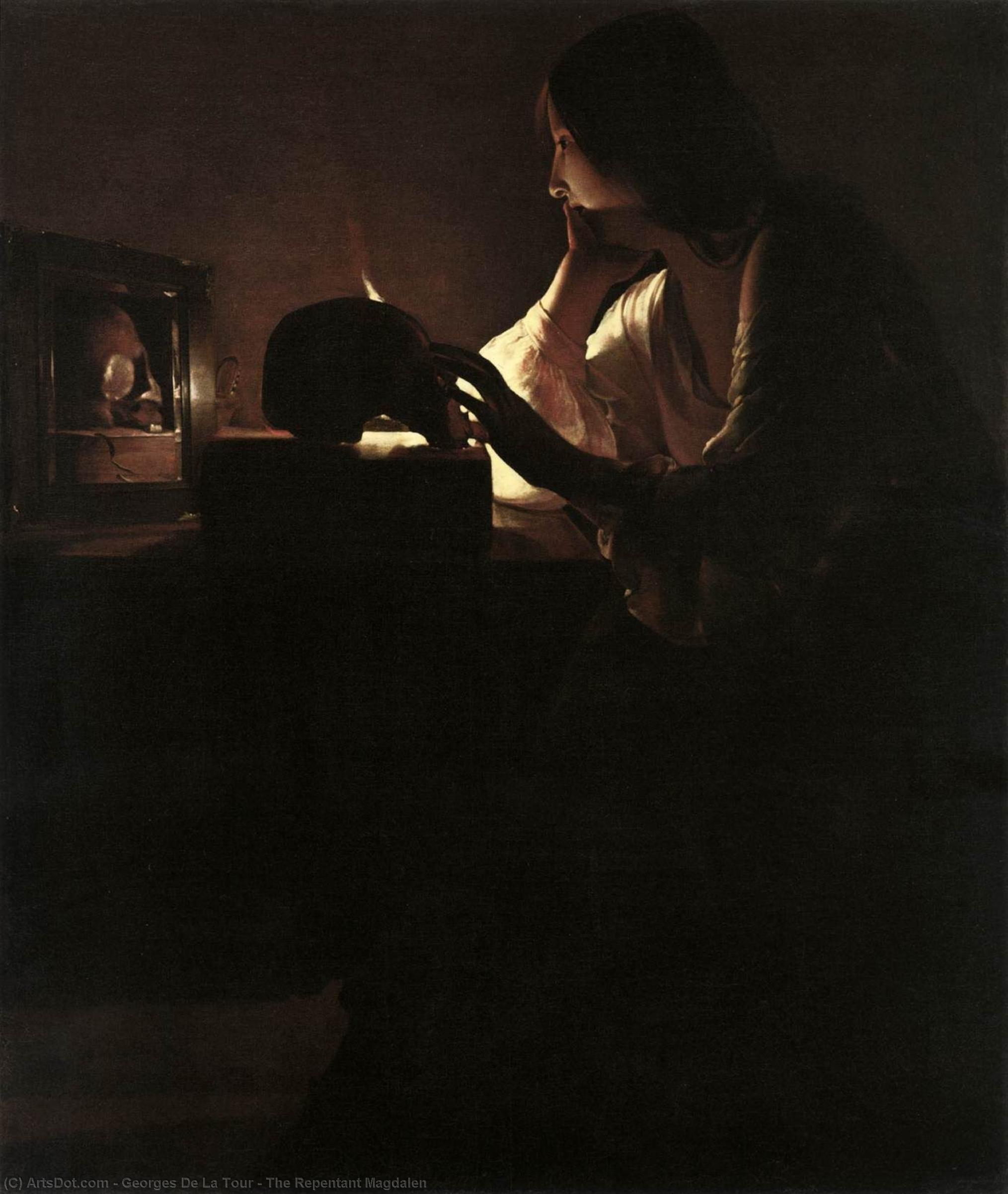 Wikioo.org - The Encyclopedia of Fine Arts - Painting, Artwork by Georges De La Tour - The Repentant Magdalen