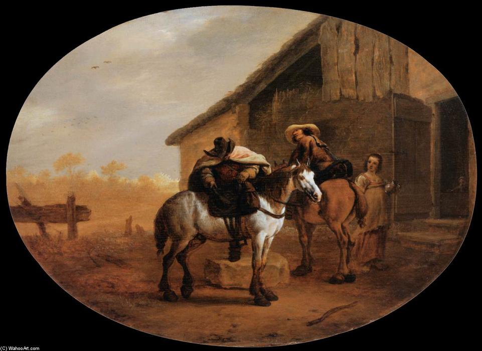 Wikioo.org - The Encyclopedia of Fine Arts - Painting, Artwork by Pieter Boddingh Van Laer - Departure from the Inn